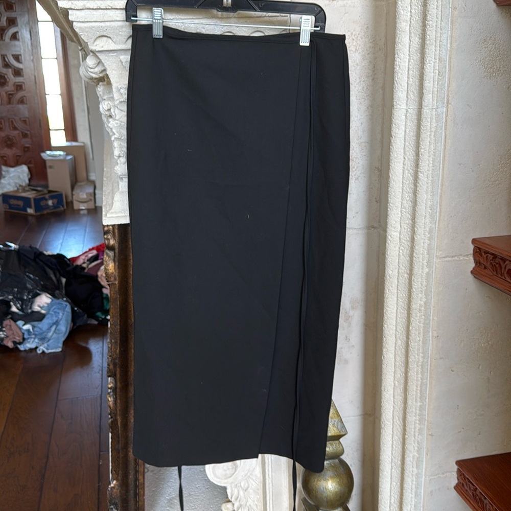 Zara black wrap skirt size large